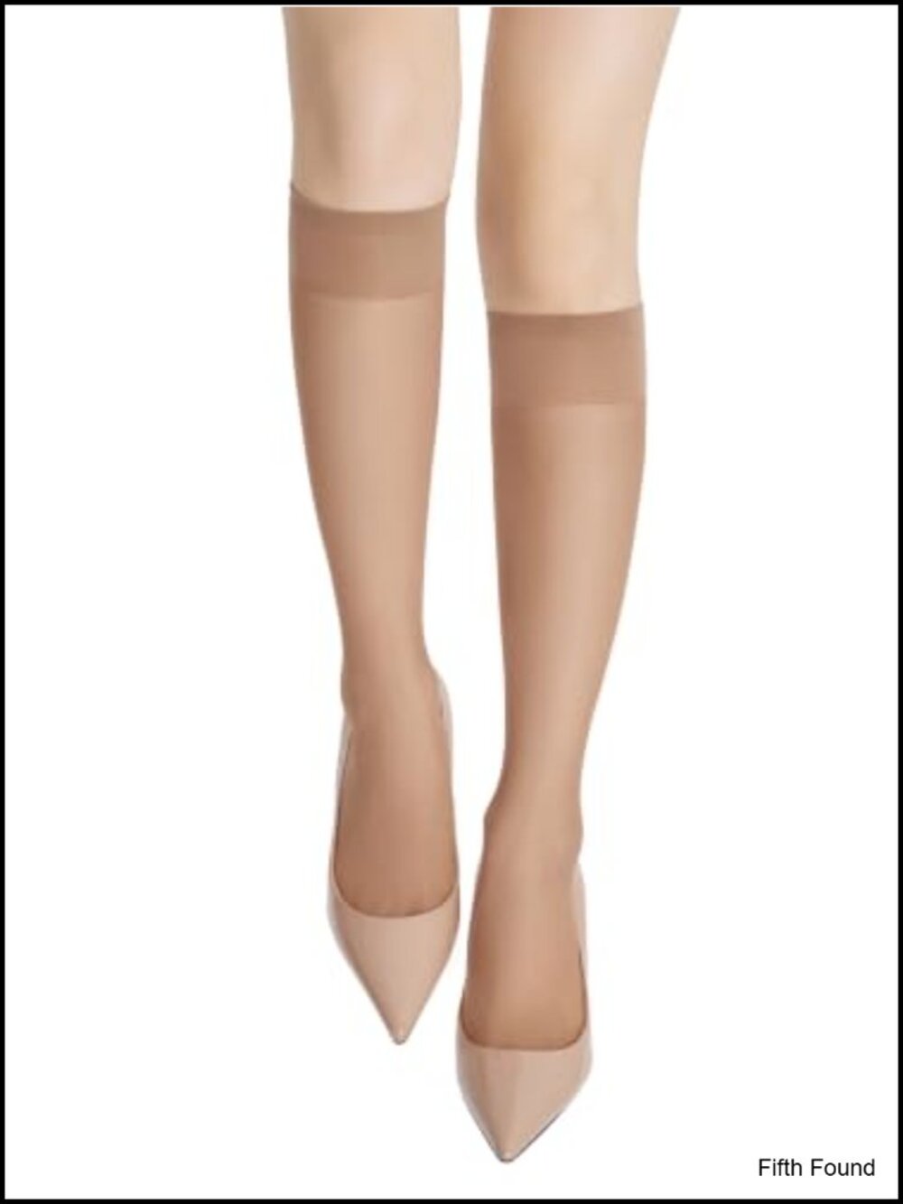 Sheer Knee High Stockings 6 Pairs Nylon Spandex 20D Transparent Toe